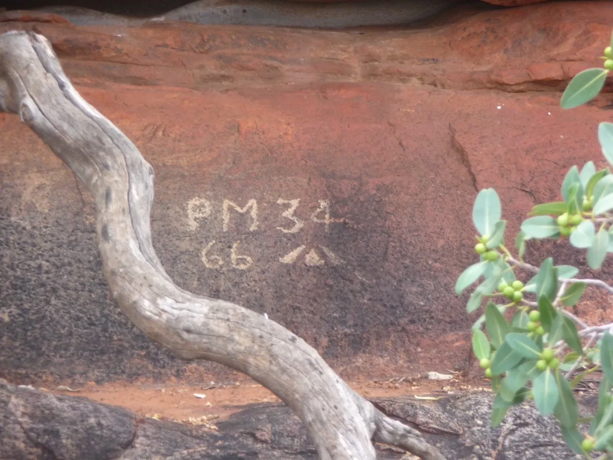 Ancient rock art preserved in the Little Sandy Desert