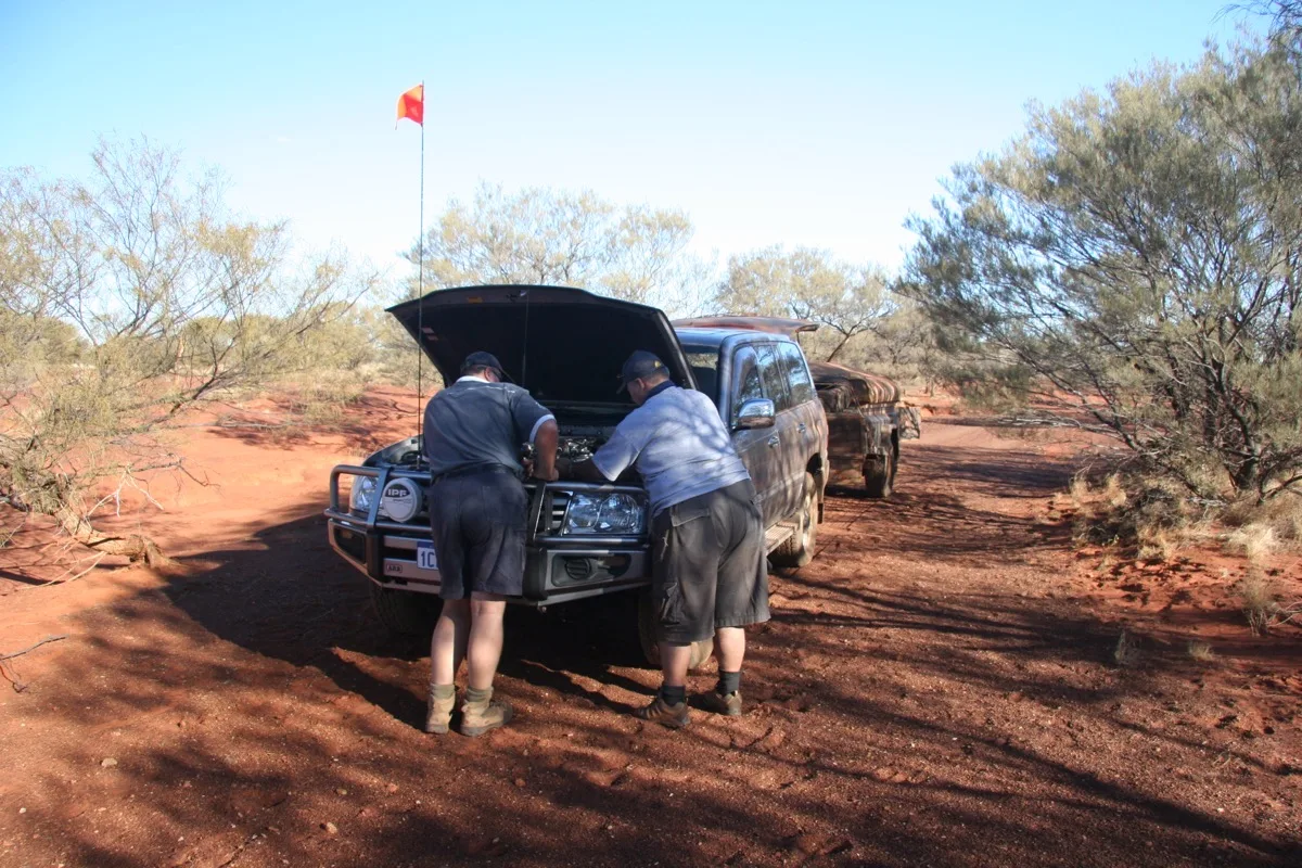 Essential vehicle maintenance during remote outback caravan travel