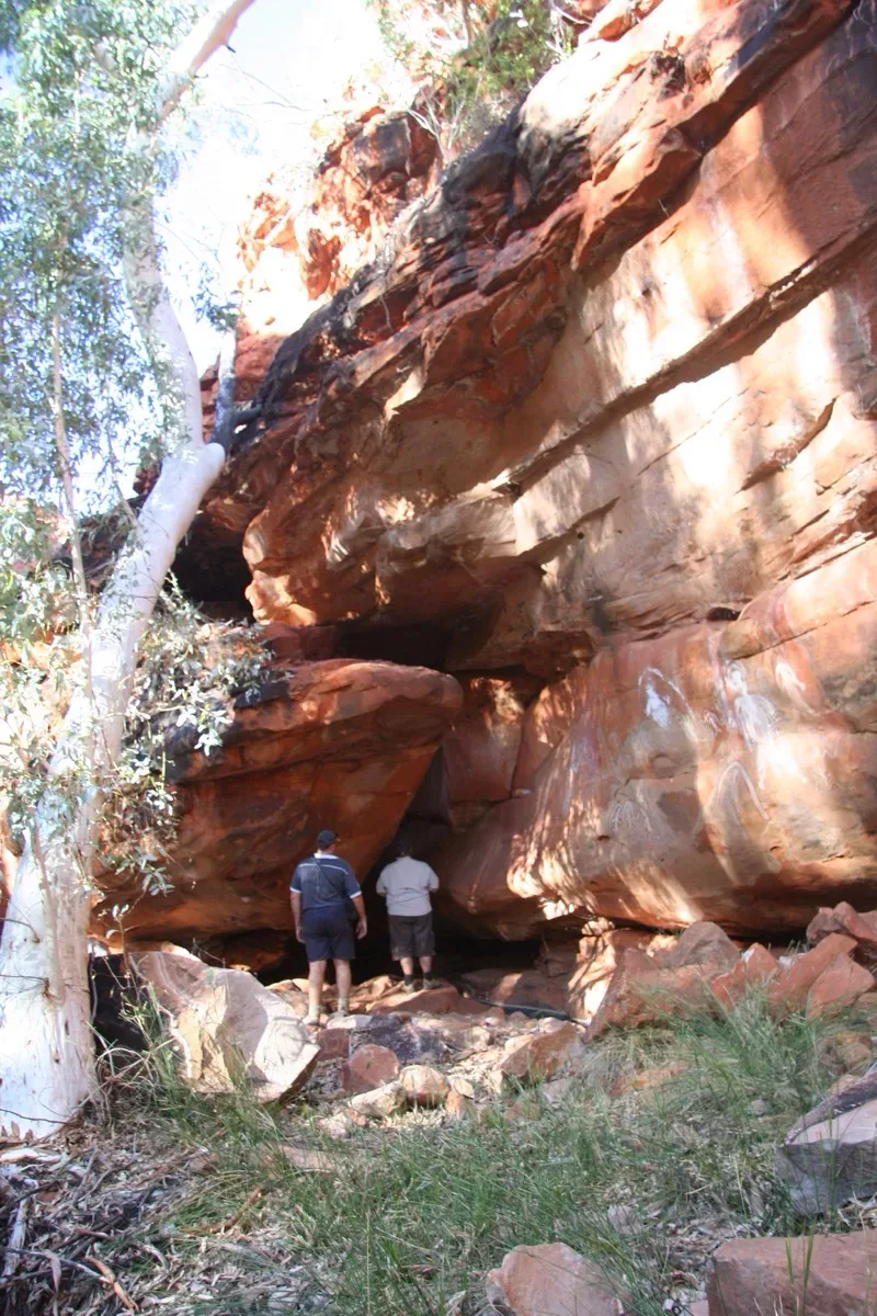 Exploring towering red sandstone formations in the Australian outback