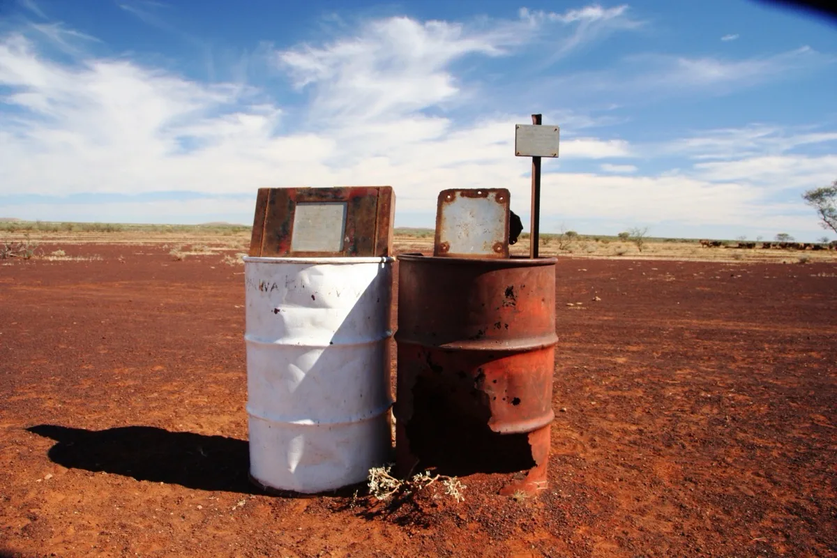 Outback letterboxes on the red dirt roads of Australia