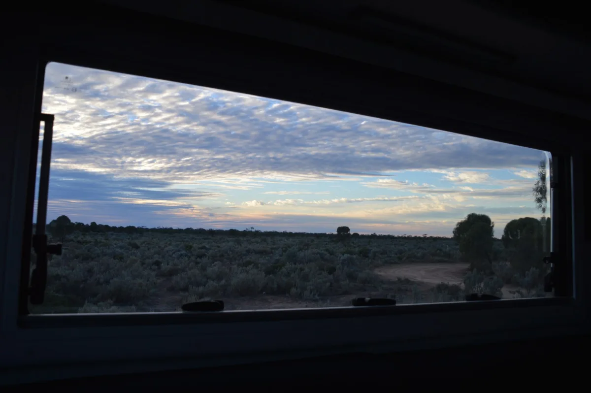 Morning panorama from inside our home on wheels