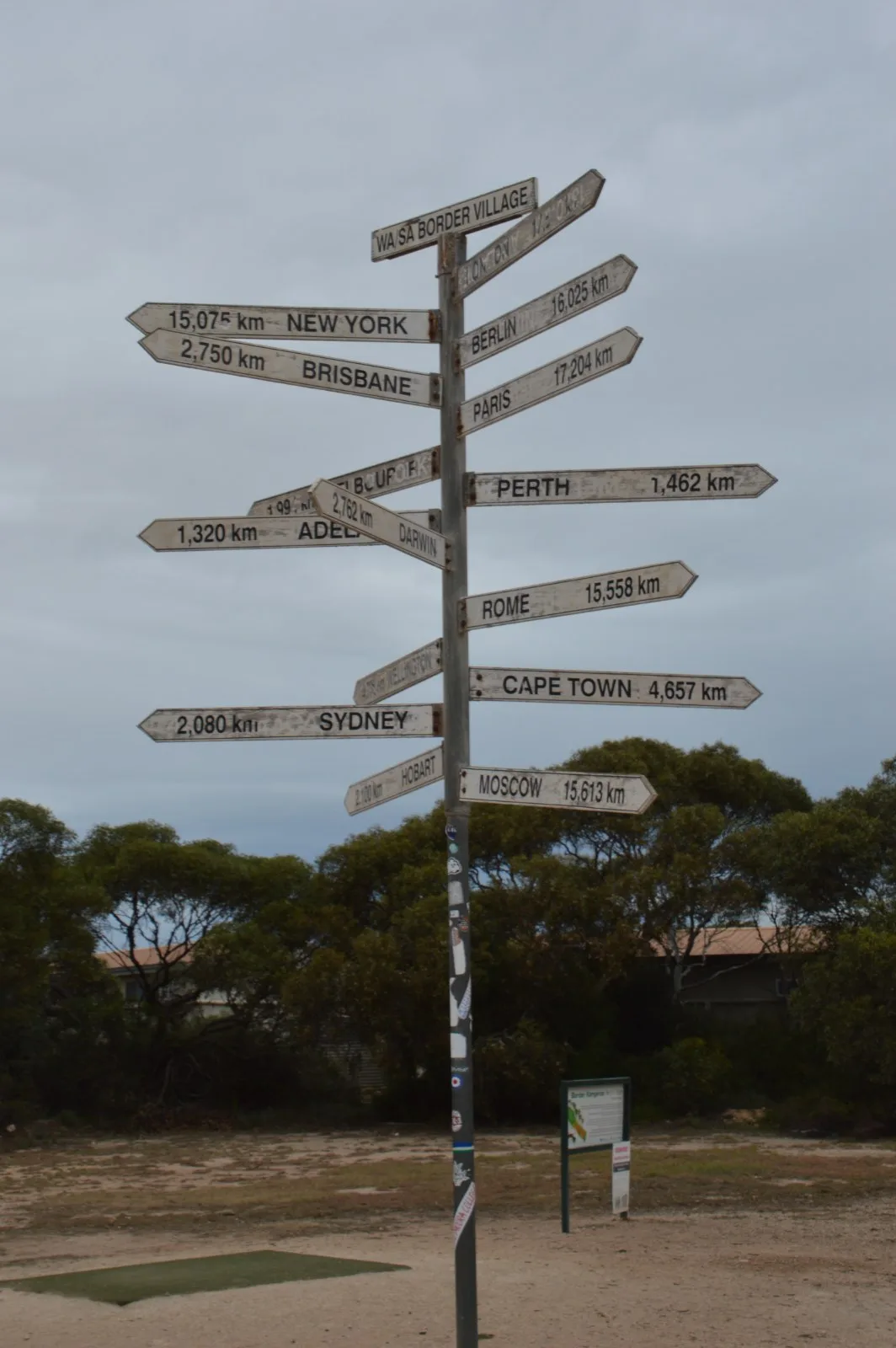 World distances from Australia's remote Nullarbor crossing point