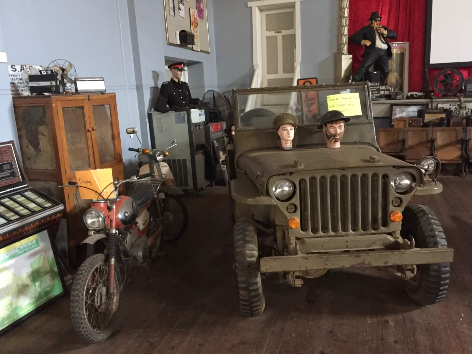 Vintage military vehicles and memorabilia on proud display