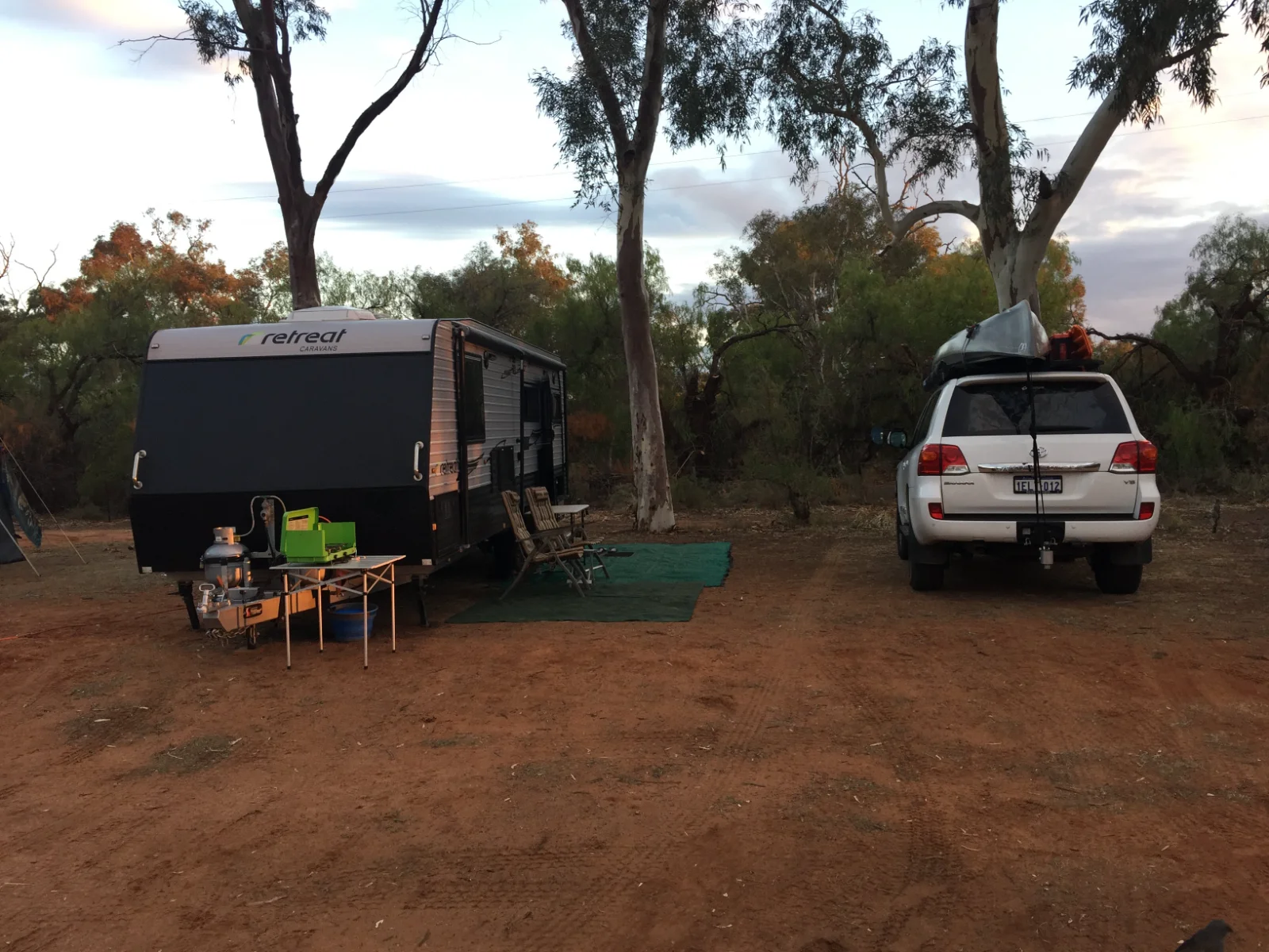 Bush camping perfection under the gum trees near Silverton