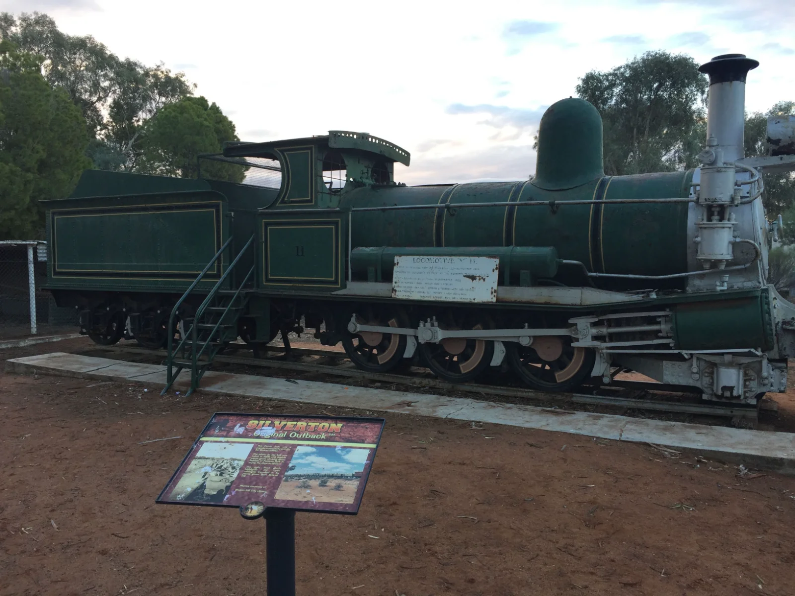 Historic steam locomotive preserved at Silverton heritage site