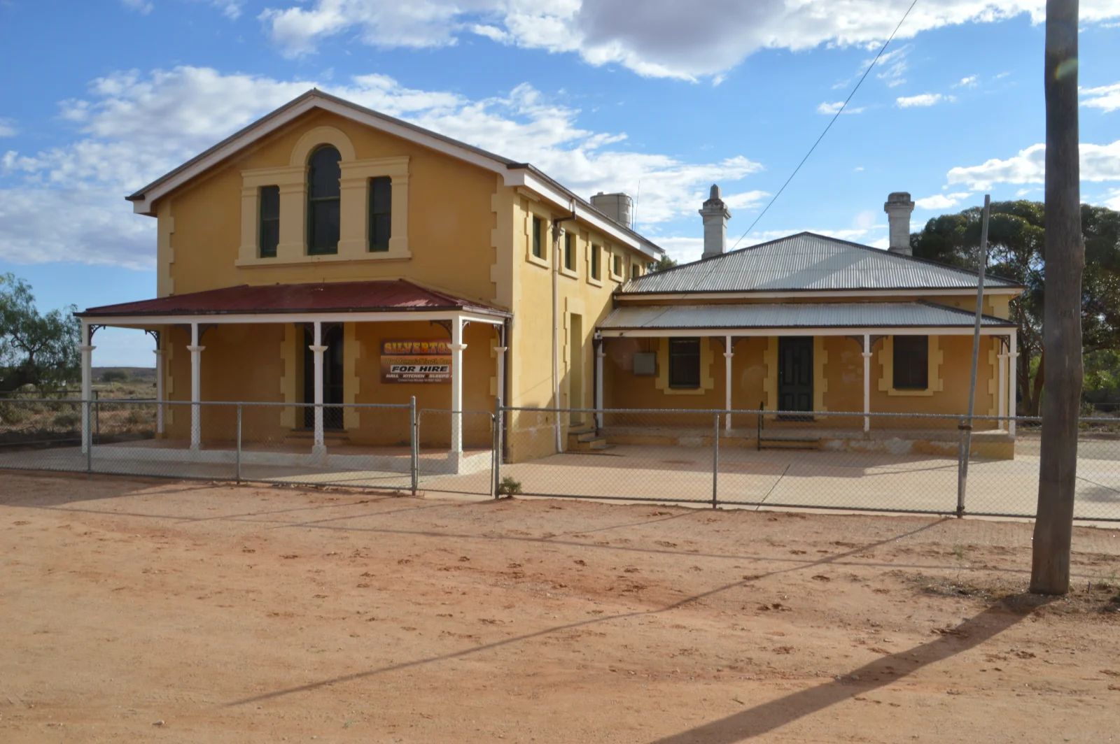Historic Silverton building stands proud against the outback sky