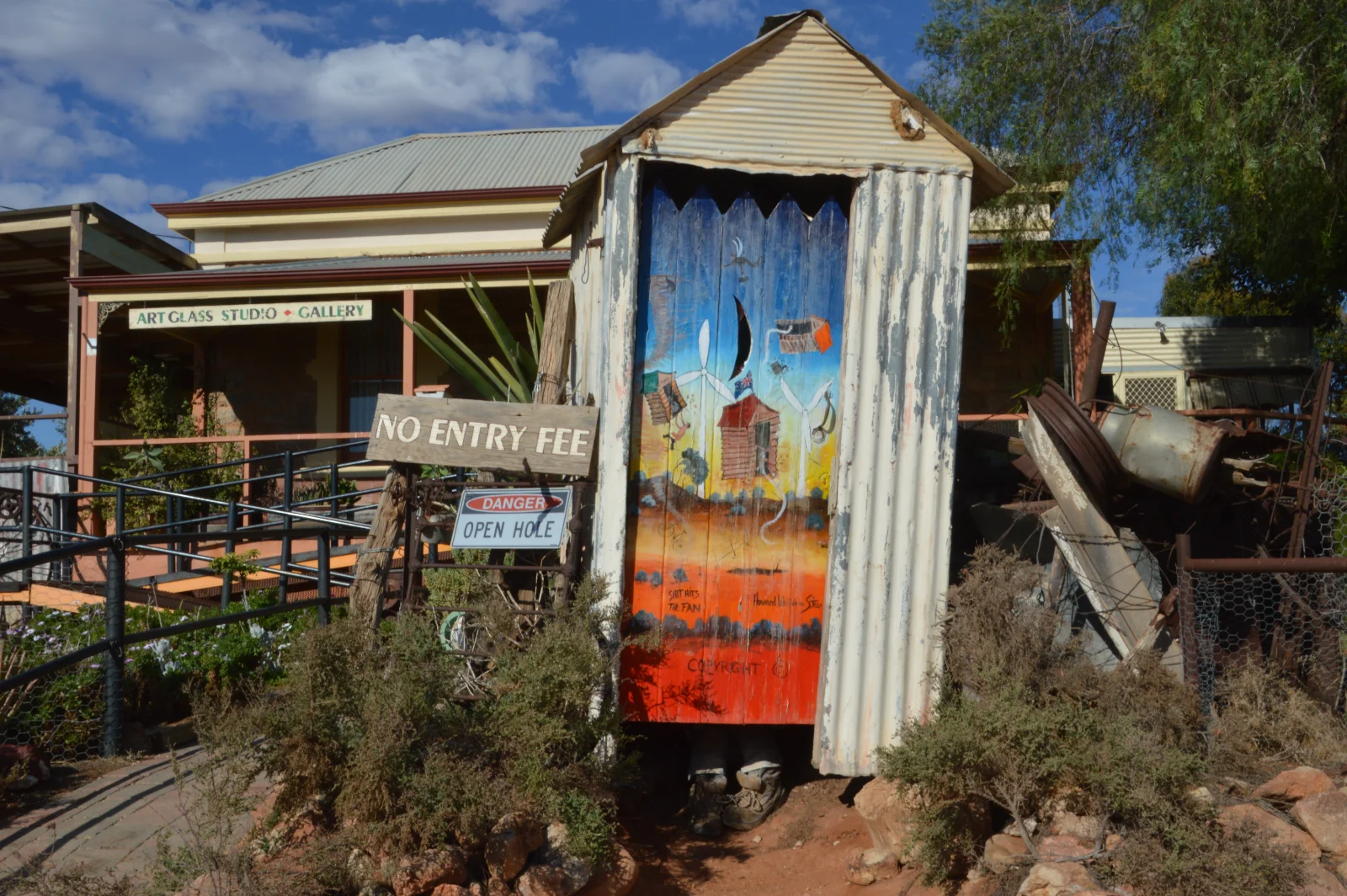 Artistic outhouse and gallery showcase quirky outback creativity
