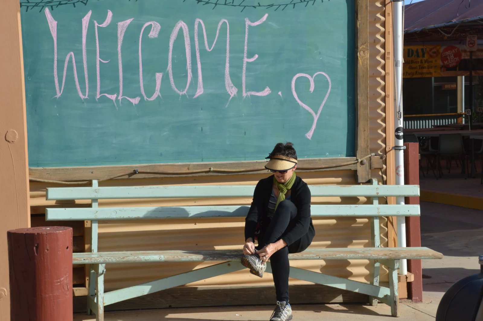 Warm welcome in the outback at Silverton's iconic street