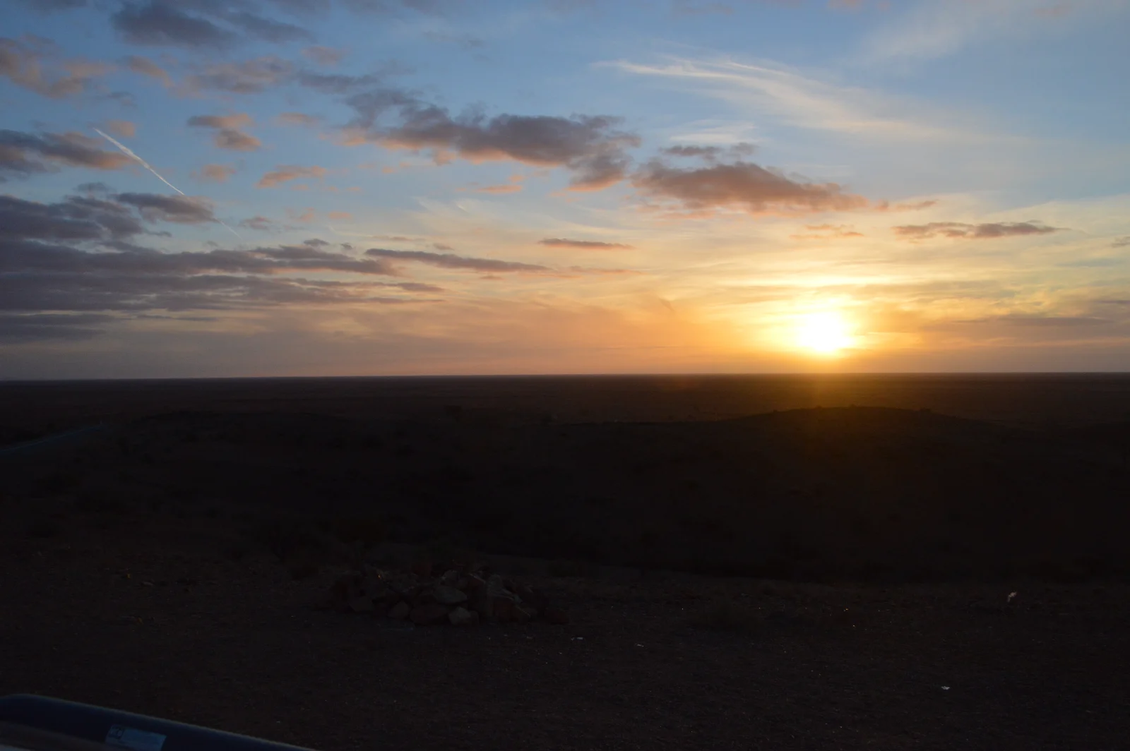 Golden hour magic over the endless outback plains