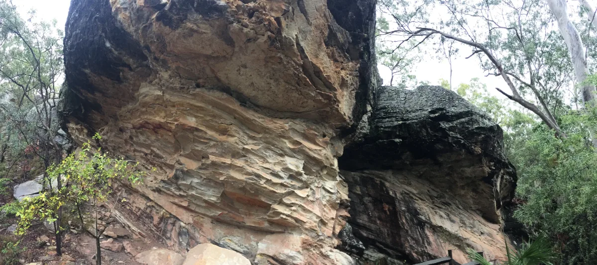 The imposing cliffs of Boolimba Bluff, displaying the incredible geology of Carnarvon Gorge.