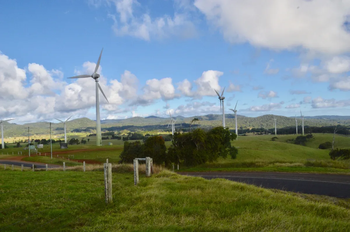 Windy Hill Wind Farm, a modern power source set against an ancient landscape.