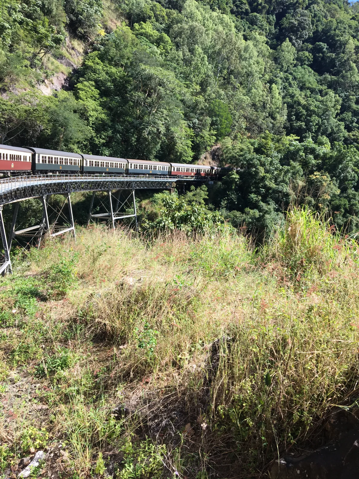 Crossing one of the many trestle bridges that span the steep valleys.
