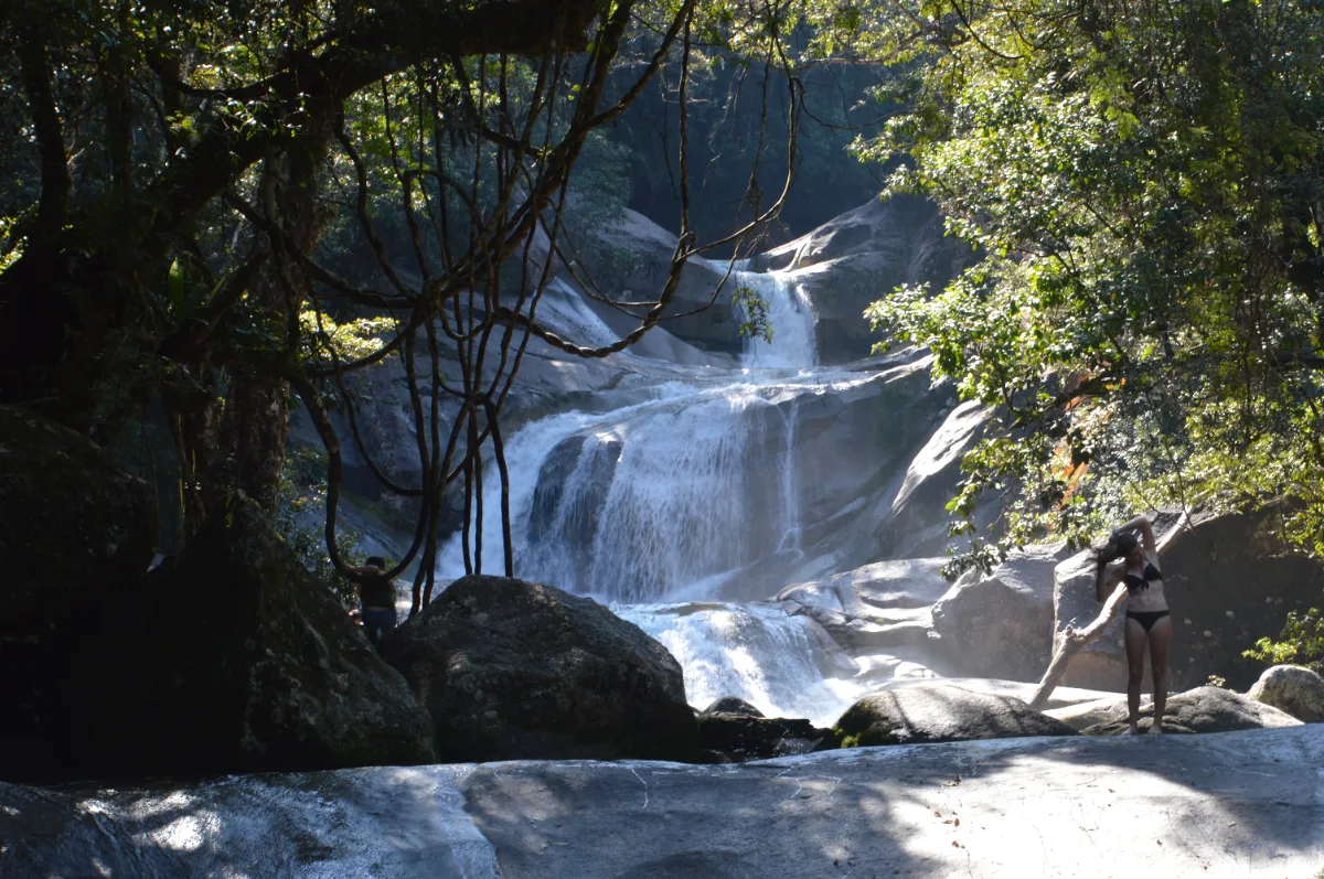 Josephine Falls in all its glory, the cascading water carving its way through the ancient granite boulders.