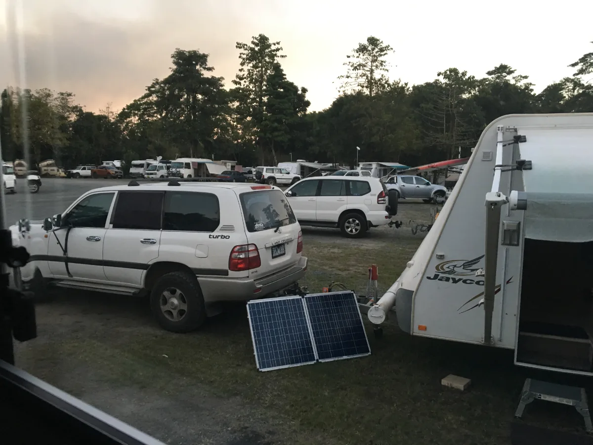 Our temporary home in a rather popular rest area