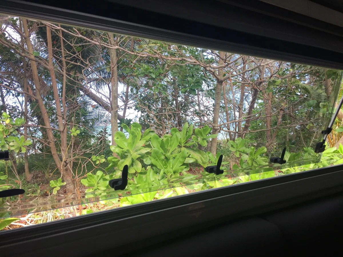Our window to Kurramine, a quiet and calm place to rest after a long day.