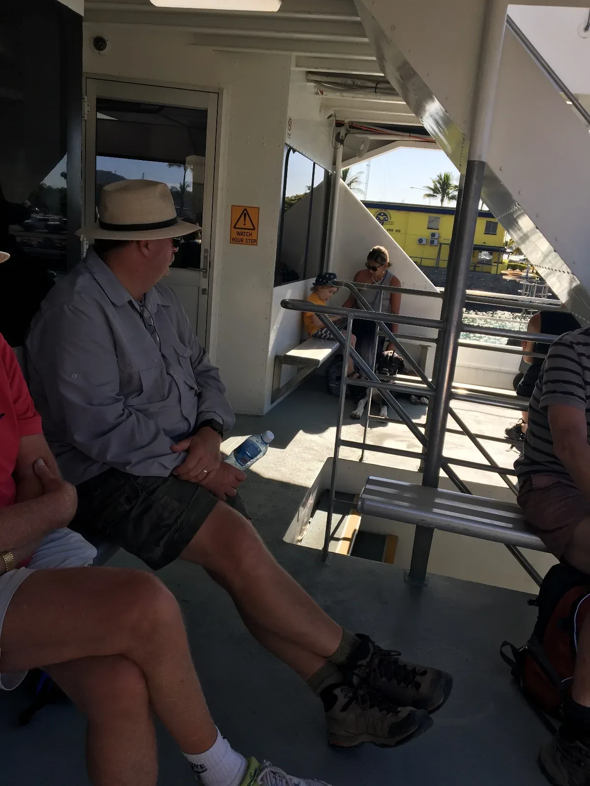 Inside the ferry back to the mainland, with me taking in the scenery.