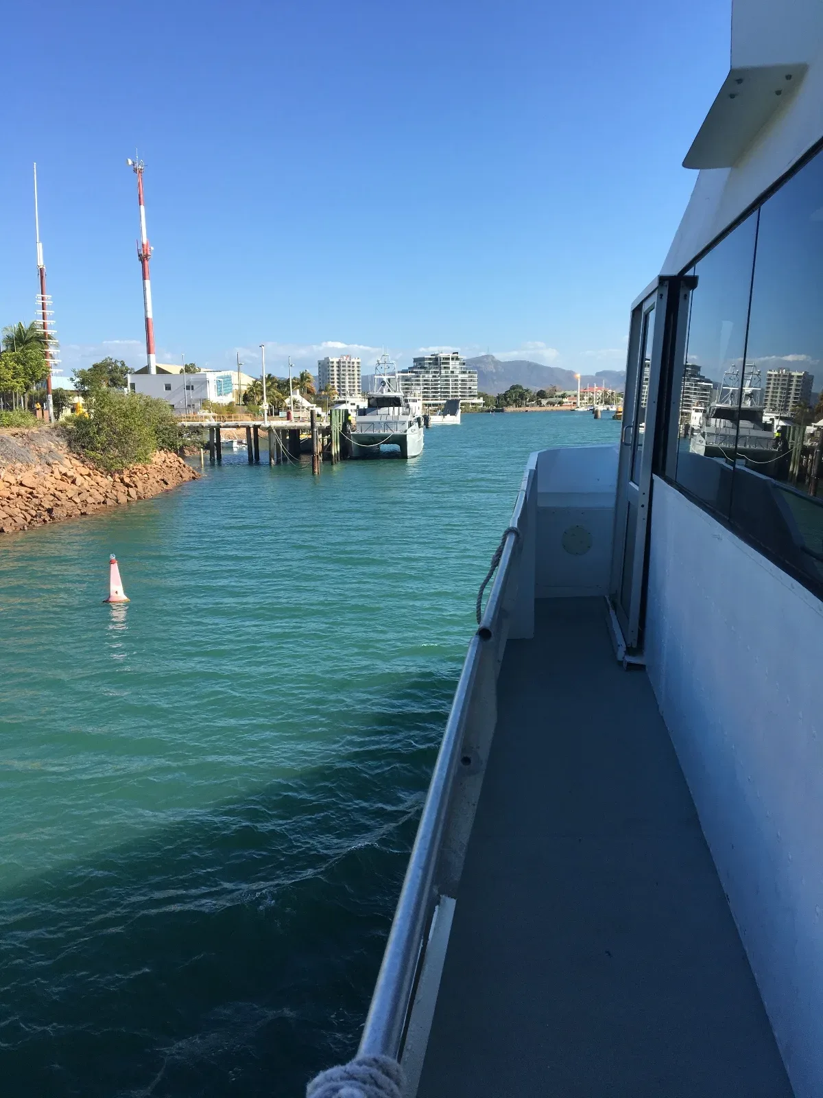 Approaching the mainland, as seen from the ferry's deck.