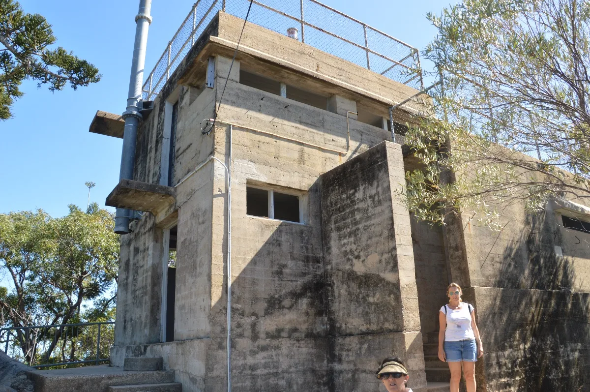 Exploring one of the preserved buildings within The Forts complex.