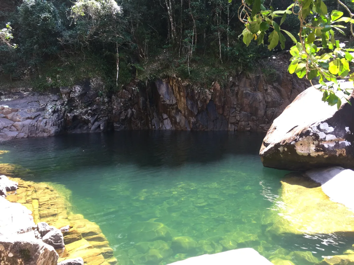 A hidden pool offering respite from the harsh Queensland sun.