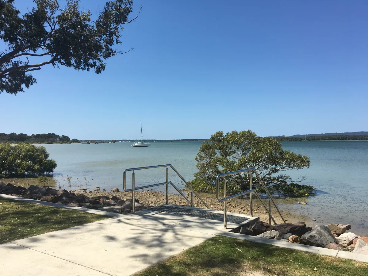 Easy access to the waterfront at Tin Can Bay with well maintained paths and steps.