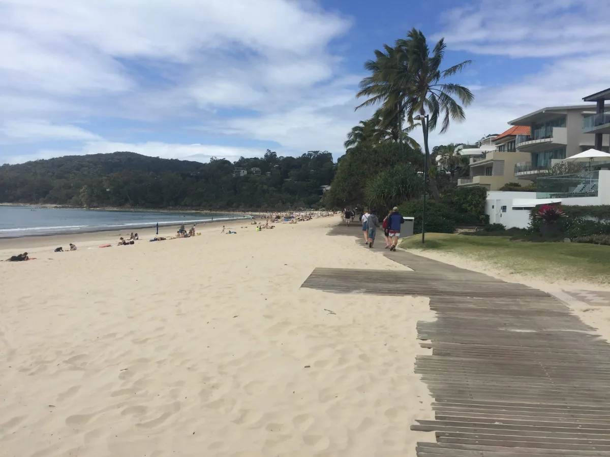 The main beach at Noosa Heads was a hive of activity, even on a weekday.