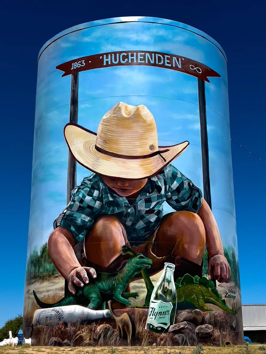Hughenden's charming water tower showcases outback childhood and dinosaur history