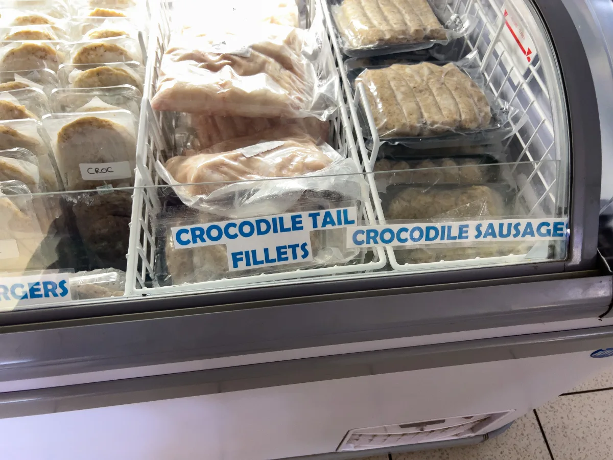 For those with a taste for the unusual, Crocodile tail fillets and sausages are available at Harry's.