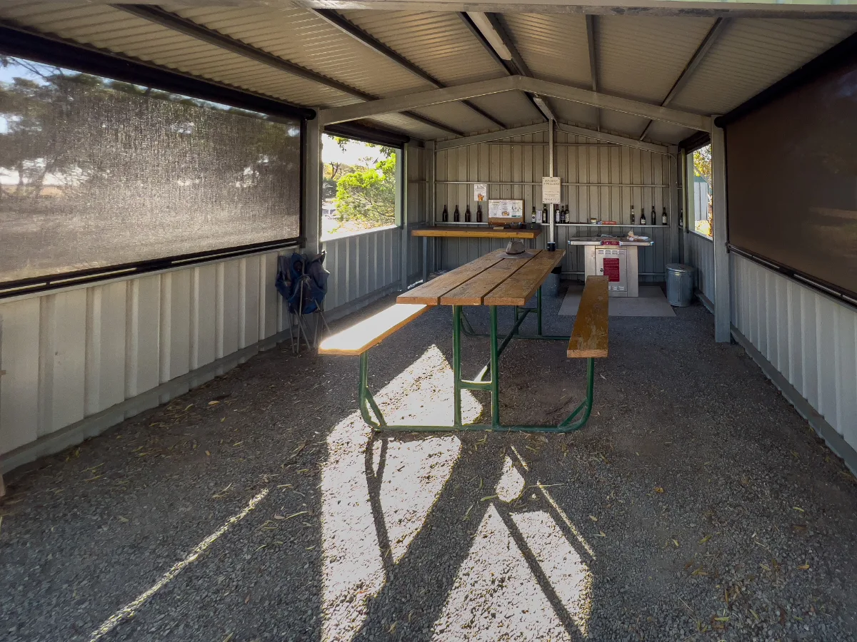 The Mundoora camp kitchen, a surprisingly well-equipped haven for weary travellers.