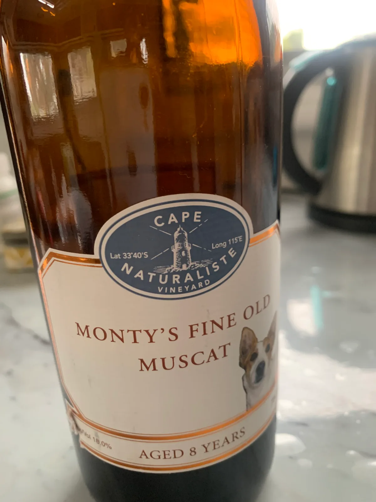An aged Cape Naturaliste Muscat, purchased with Tasmanian weather in mind.