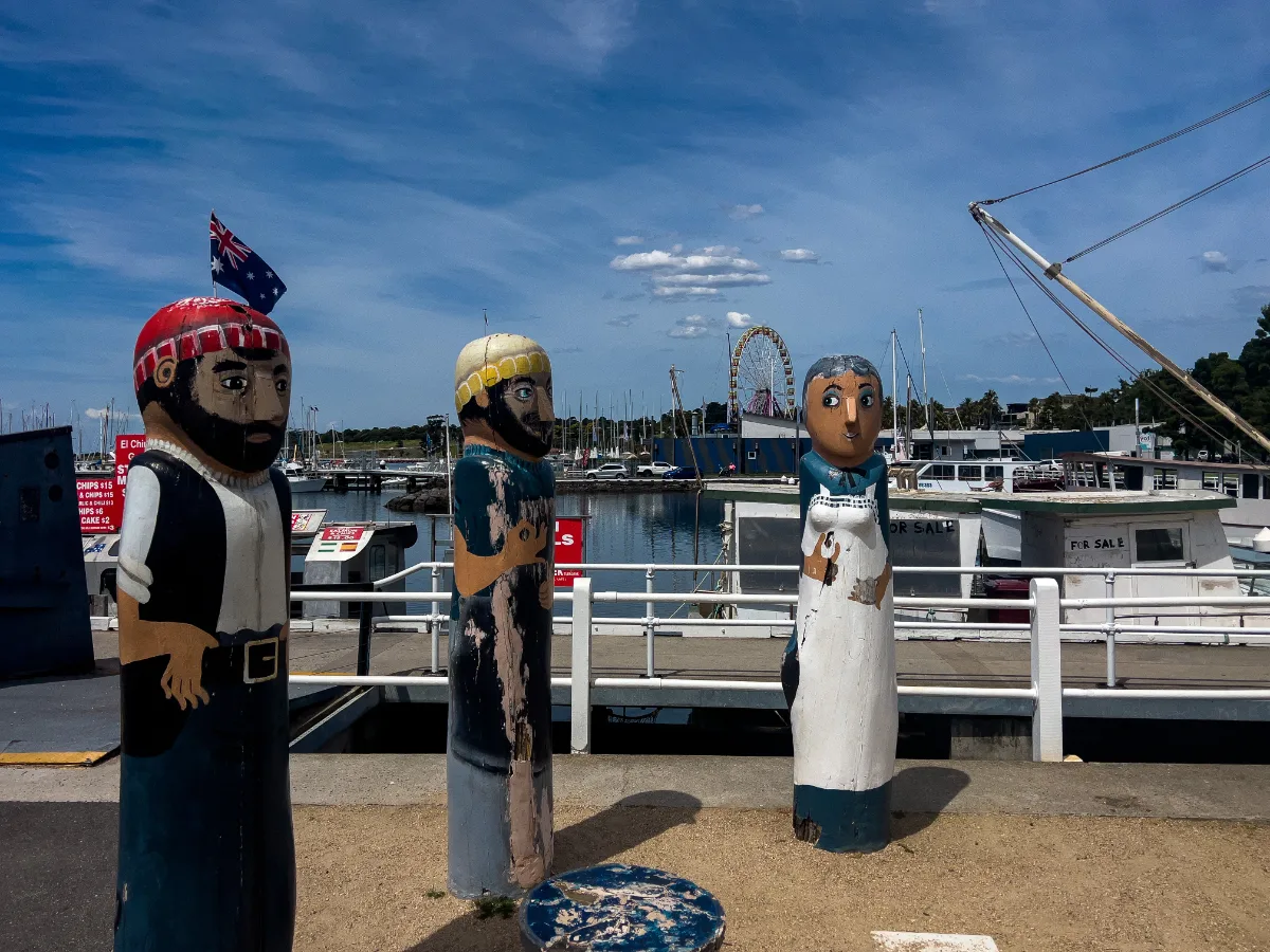 These decorative bollards stand sentry overlooking the Geelong waterfront. We think it adds a fun, creative element.