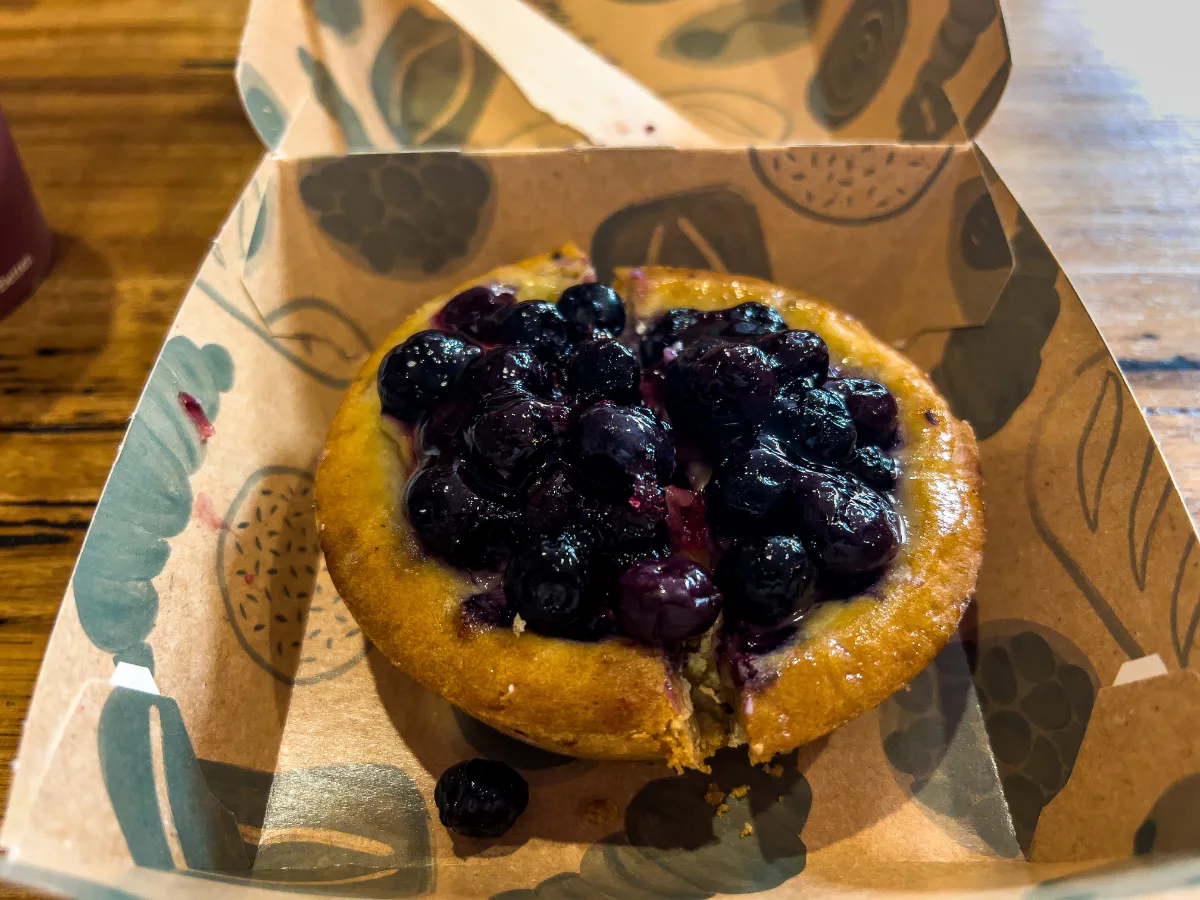 A fresh blueberry pastry from a local bakery, the perfect end to our visit to Latrobe.