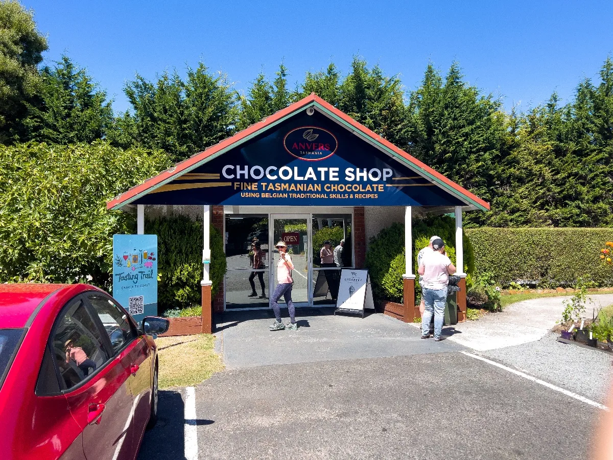 The Anvers Chocolate Shop is separate from the main building and easy to find.