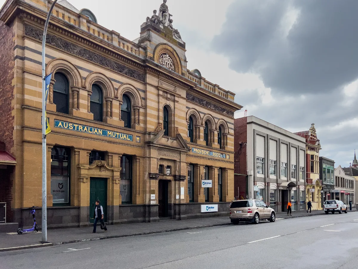 The stunning Australian Mutual building, one of many beautiful stops on our walk through the city.