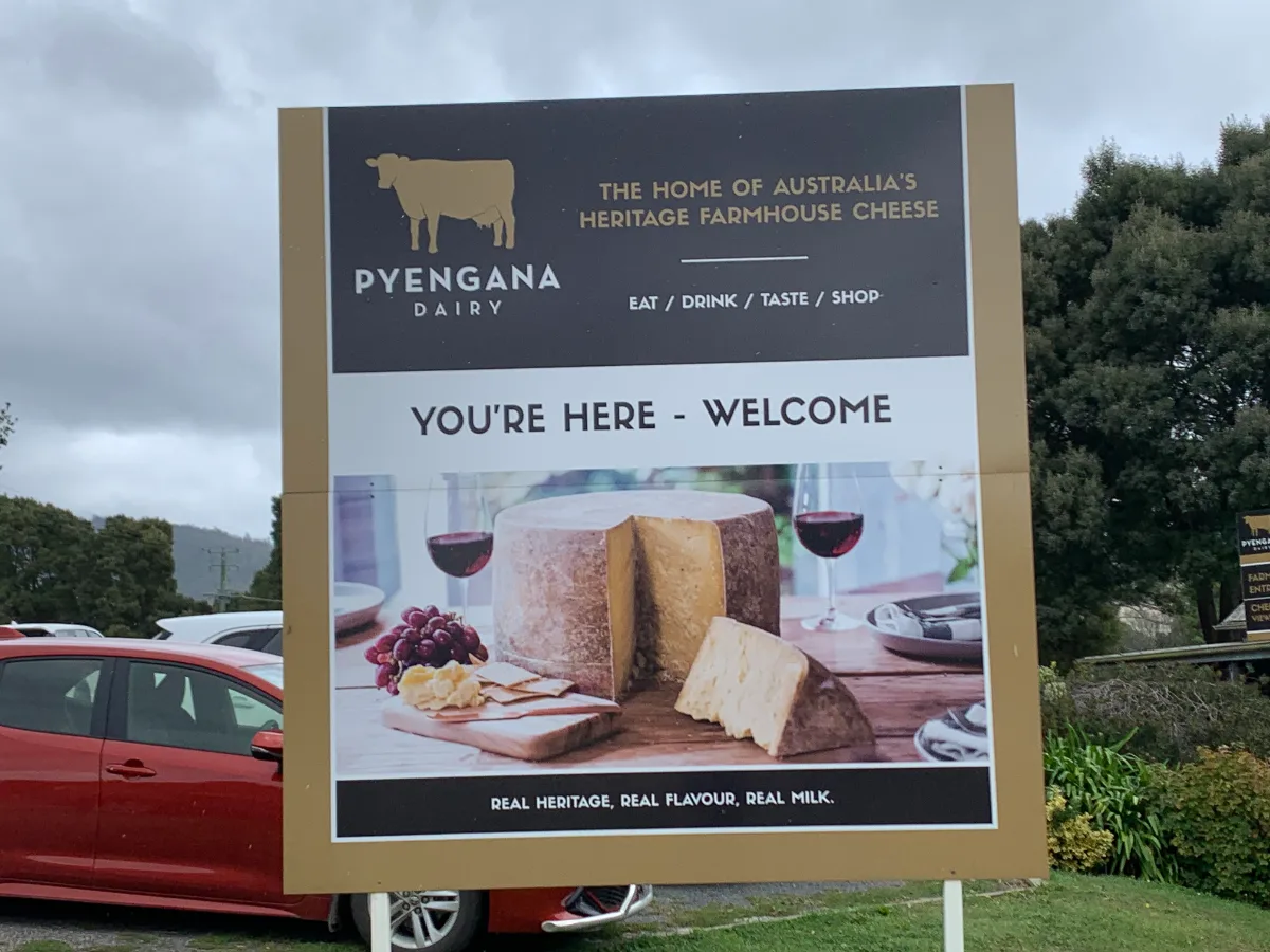 Pulling into the dairy for some famous Tassie cheese and a look at how it's all made.