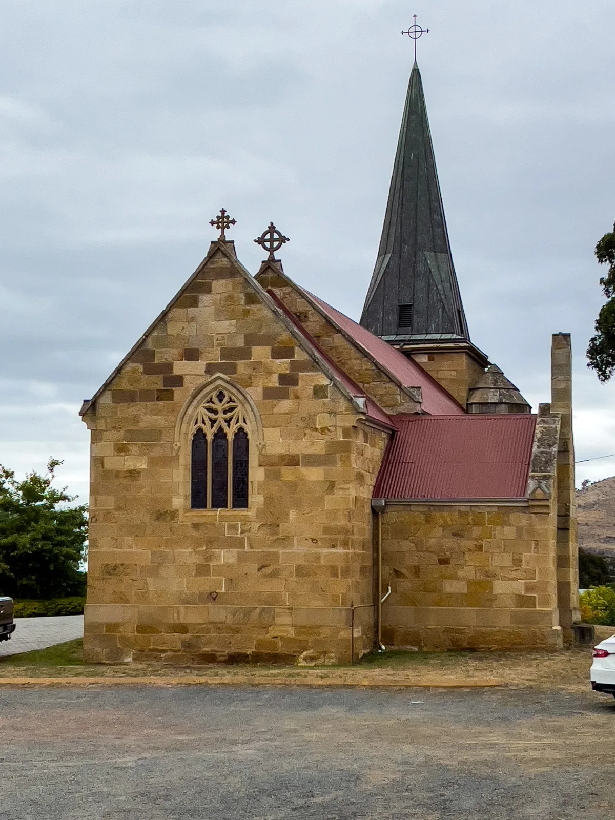St. John’s Catholic Church, looking very grand against the Tasmanian sky.