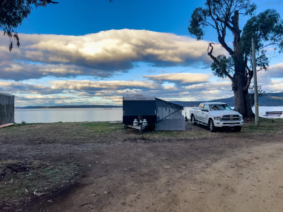 Home for the night! We were lucky enough to grab one of the best spots in the park, right under the shade of a massive gum tree.