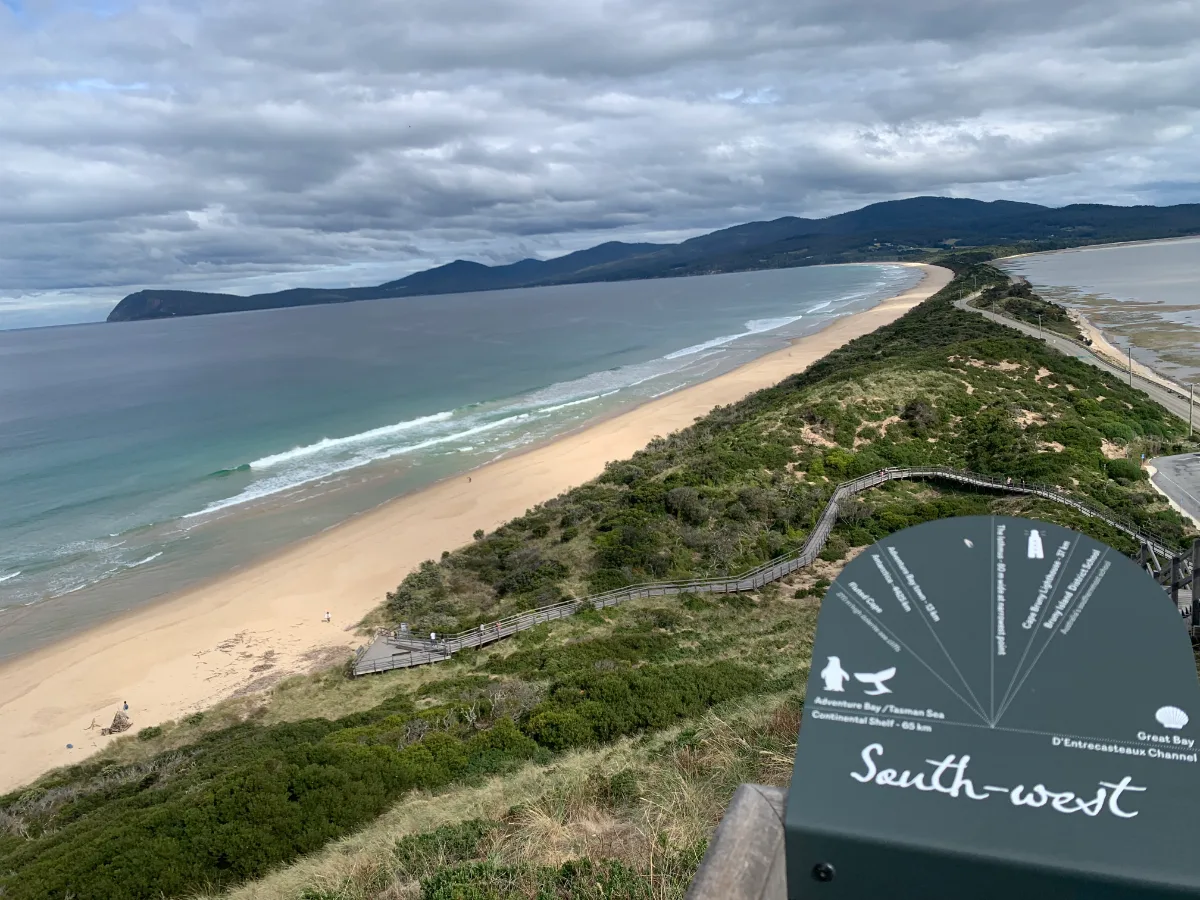 The view from the top of The Neck, where the sand and sea meet from both sides.