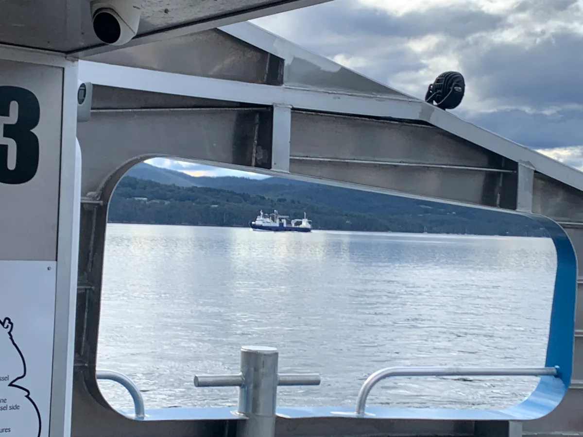 Watching the ferry approach for our quiet journey back to the mainland.