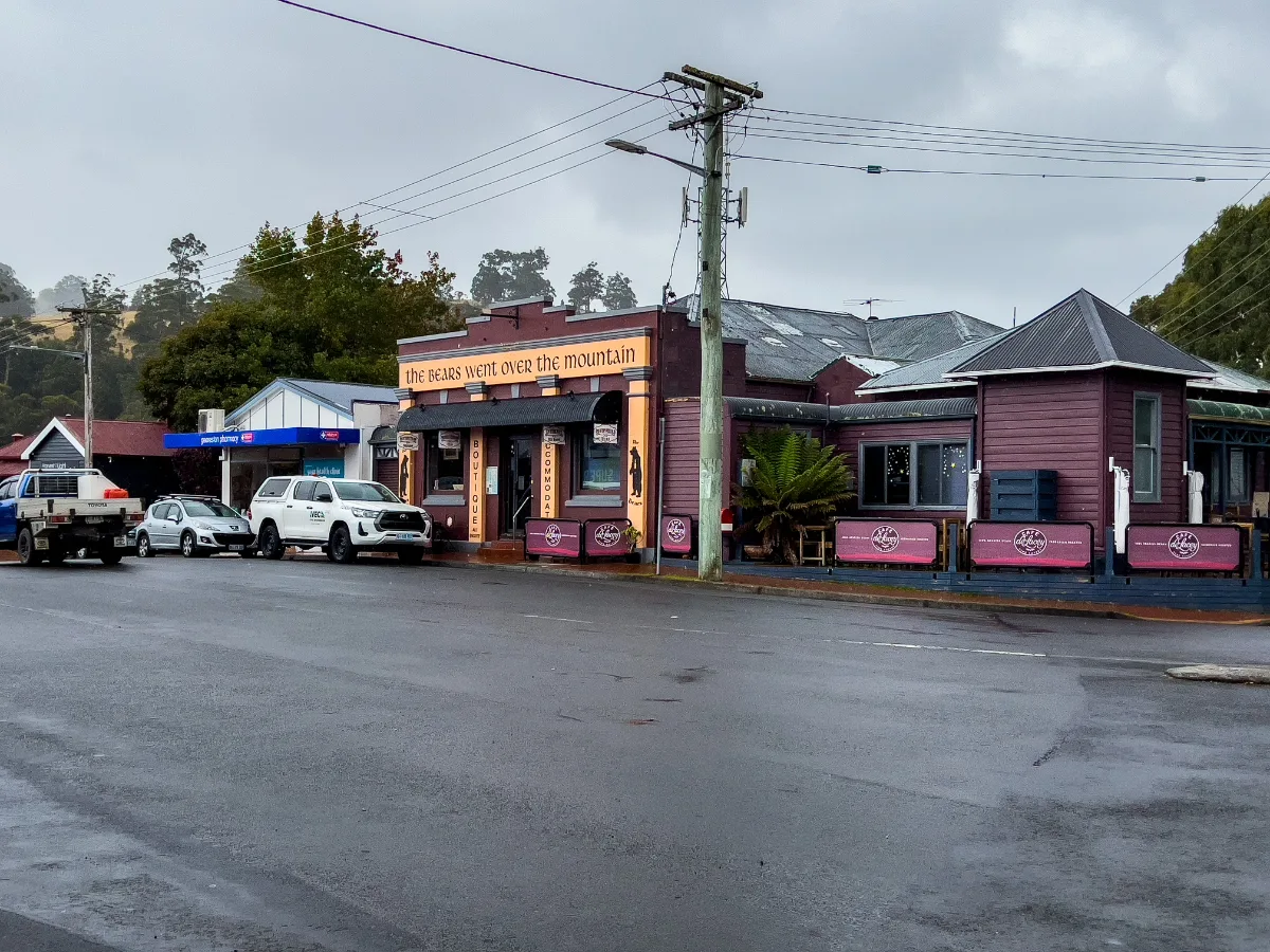 The quirky shopfront of 'The Bears Went Over The Mountain' adds a splash of colour to the main street.