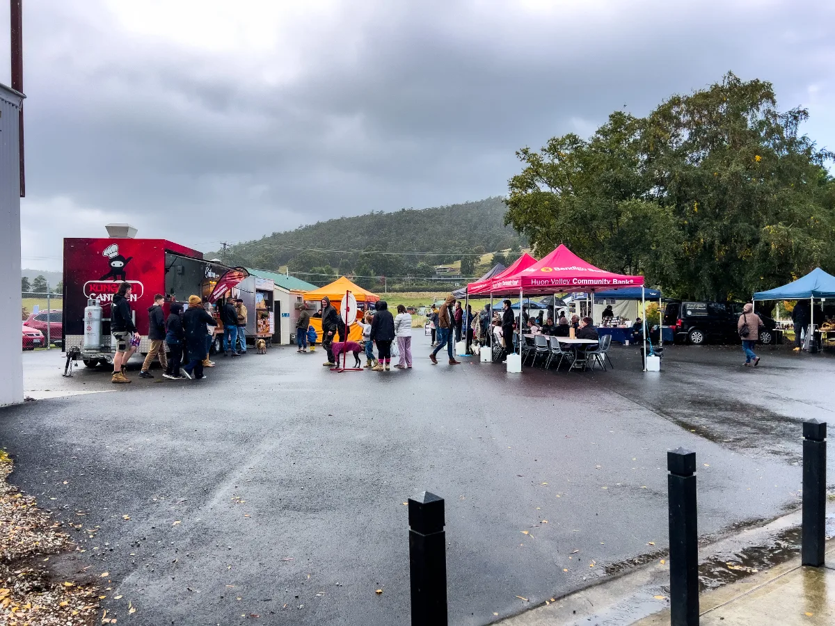 The Judbury markets were small but had a wonderful atmosphere, even with a bit of Tassie mist hanging about.