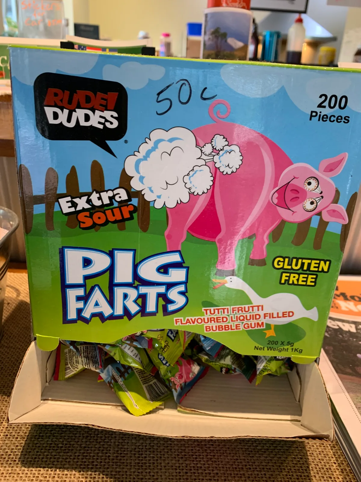 We found these 'Pig Farts' at the cafe and immediately knew the grandkids would have been in stitches.