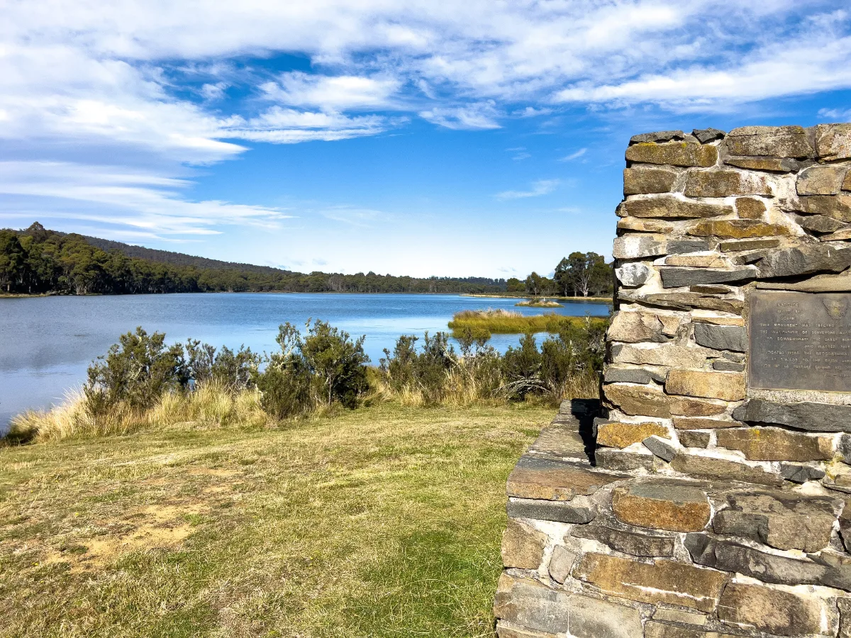 The stone monument standing guard over the lagoon at the very centre of Tasmania.