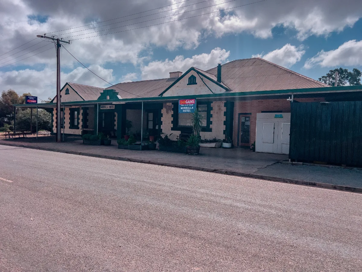 The Wirrulla Hotel, a classic Australian pub in all its glory.