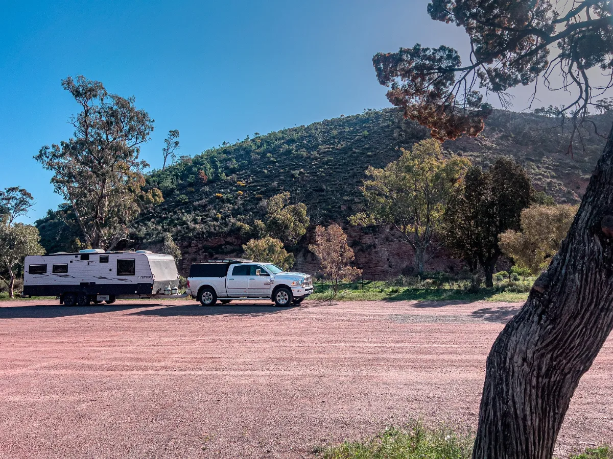 Our temporary home nestled in the Flinders Ranges Council area.