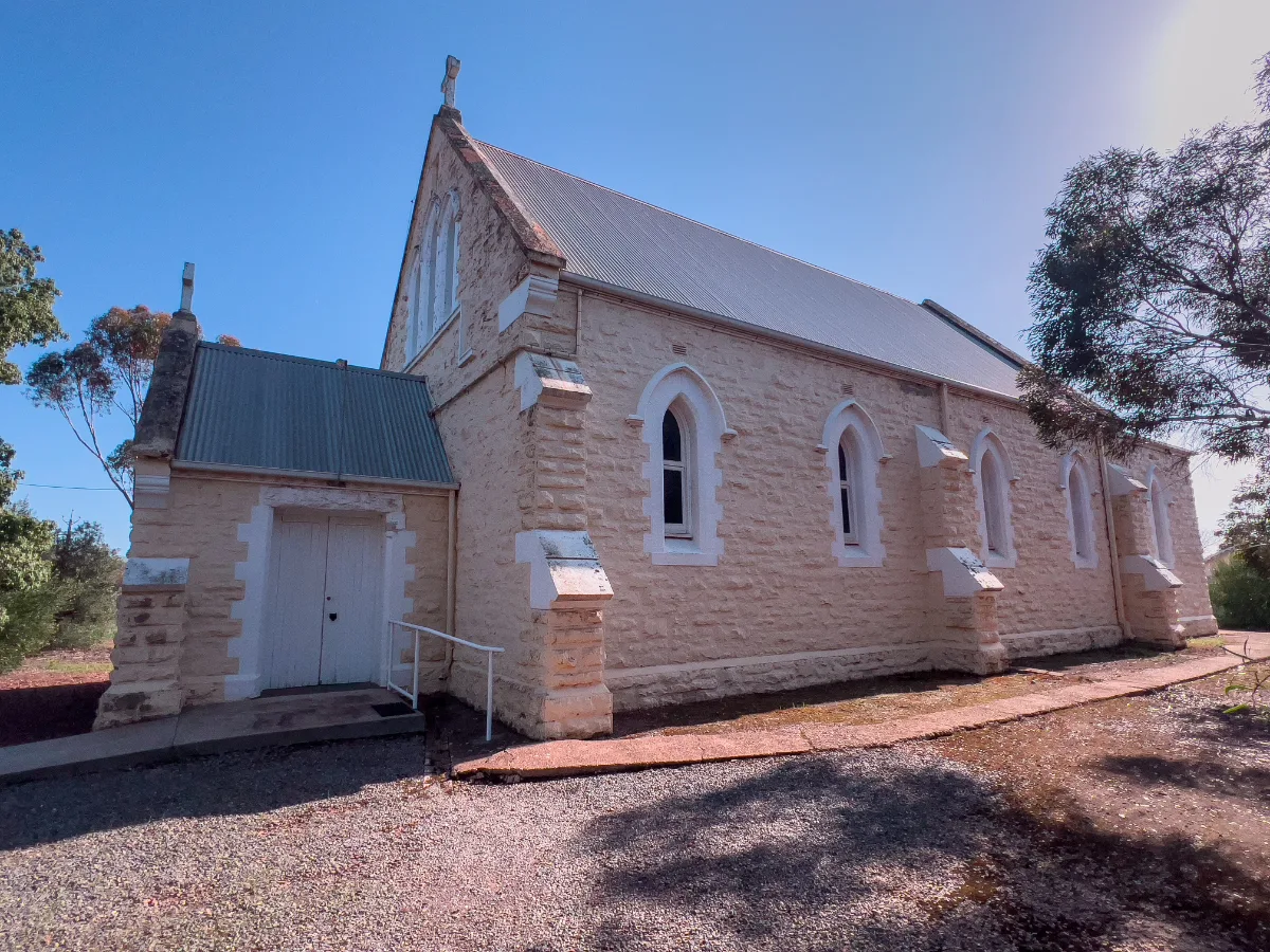 The solid and simple Anglican Church, another notable landmark in Wilmington.