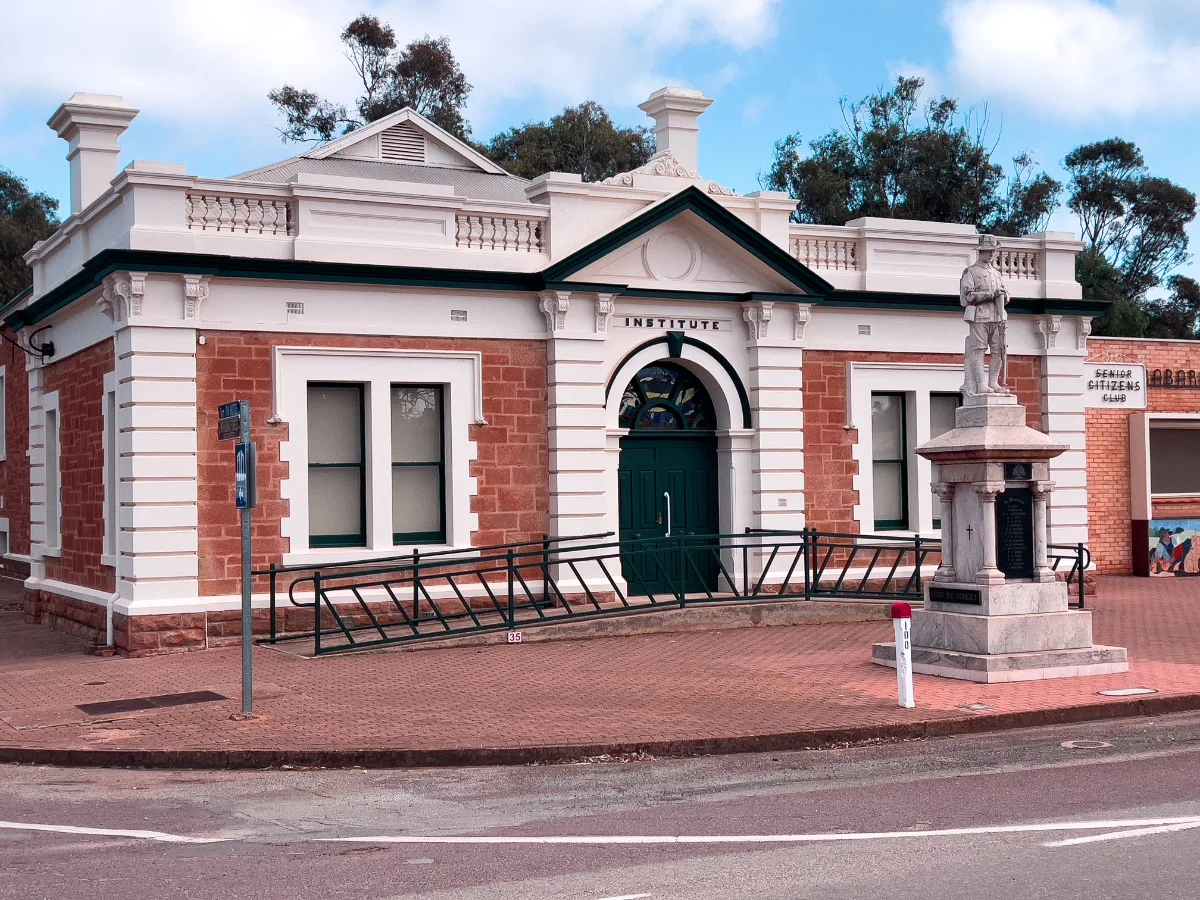 The historic Institute building in Wirrabara, a reminder of the town's heritage.