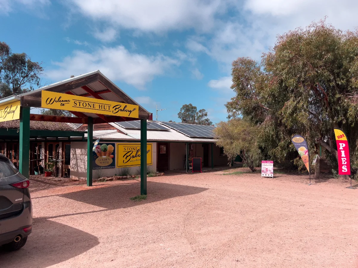 The legendary Stone Hut Bakery, a must-stop destination.