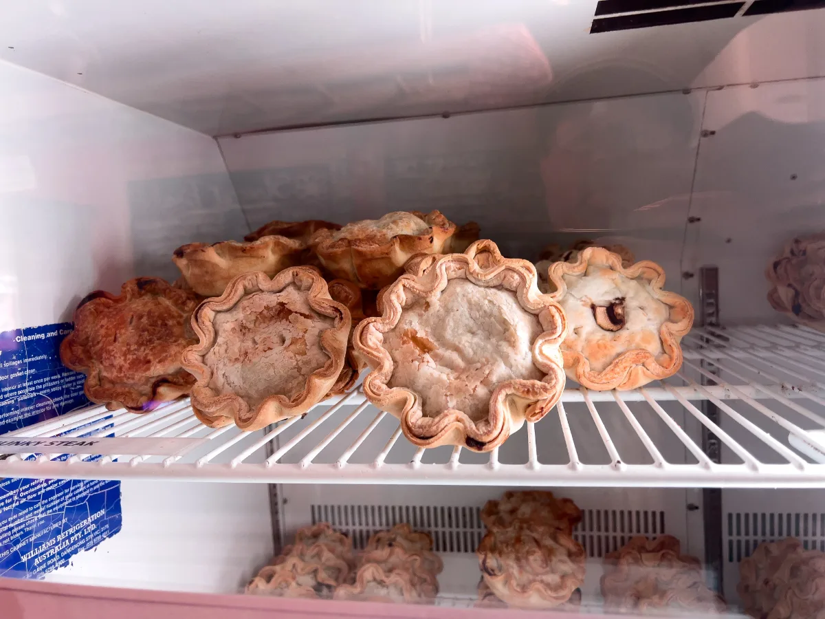 A delectable selection of pies at Stone Hut Bakery.