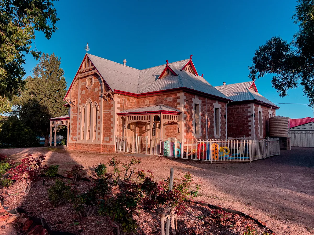 The Crystal Brook Methodist Church, a testament to the town's history and dedicated to US Soldiers that were in the area.