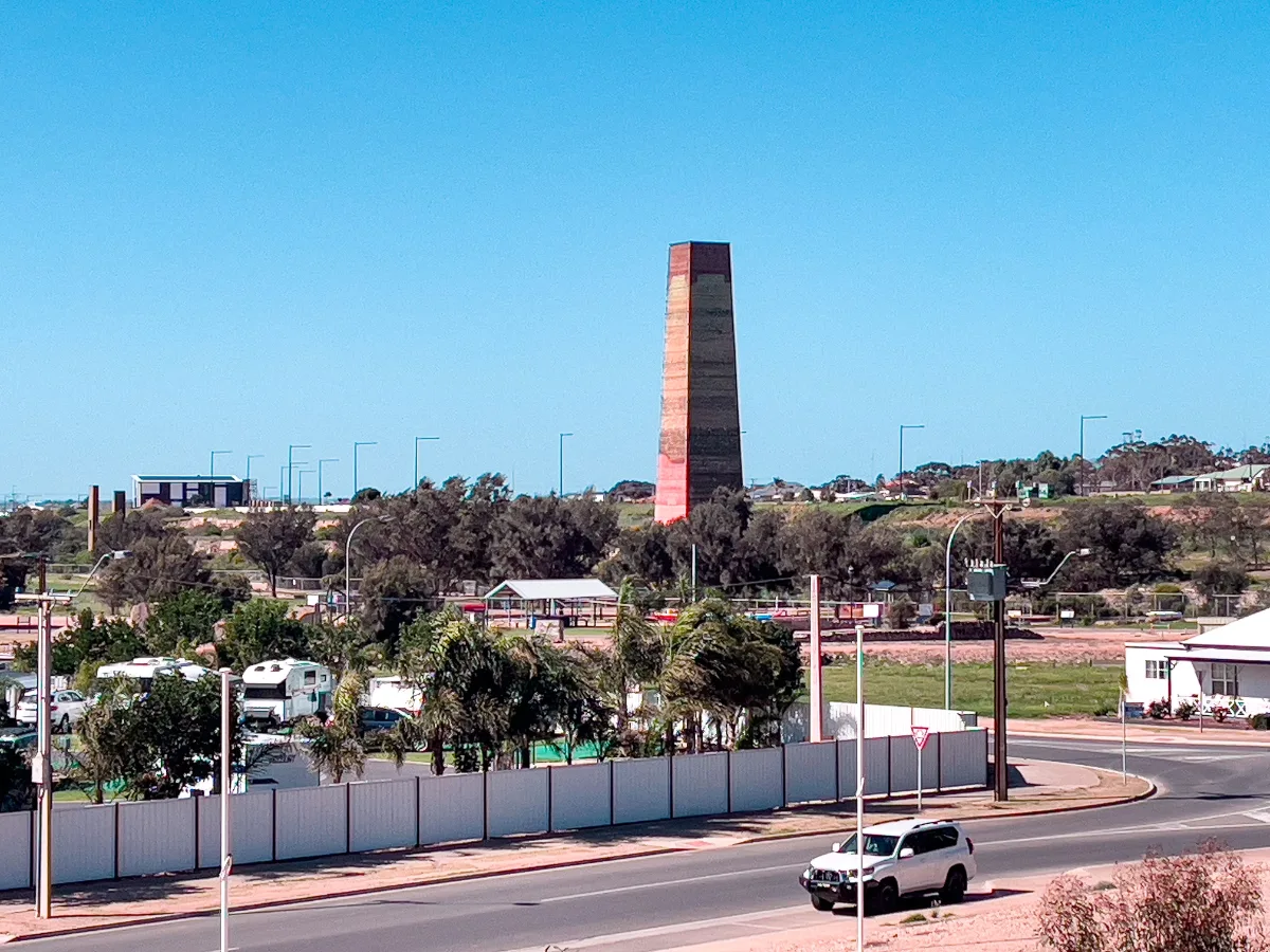 The towering chimney at Wallaroo, a landmark visible from afar.